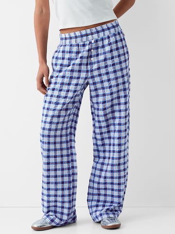 Bershka Wide Leg Hose in Blau