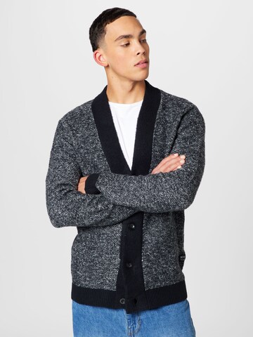 TOM TAILOR DENIM Knit Cardigan in Black: front