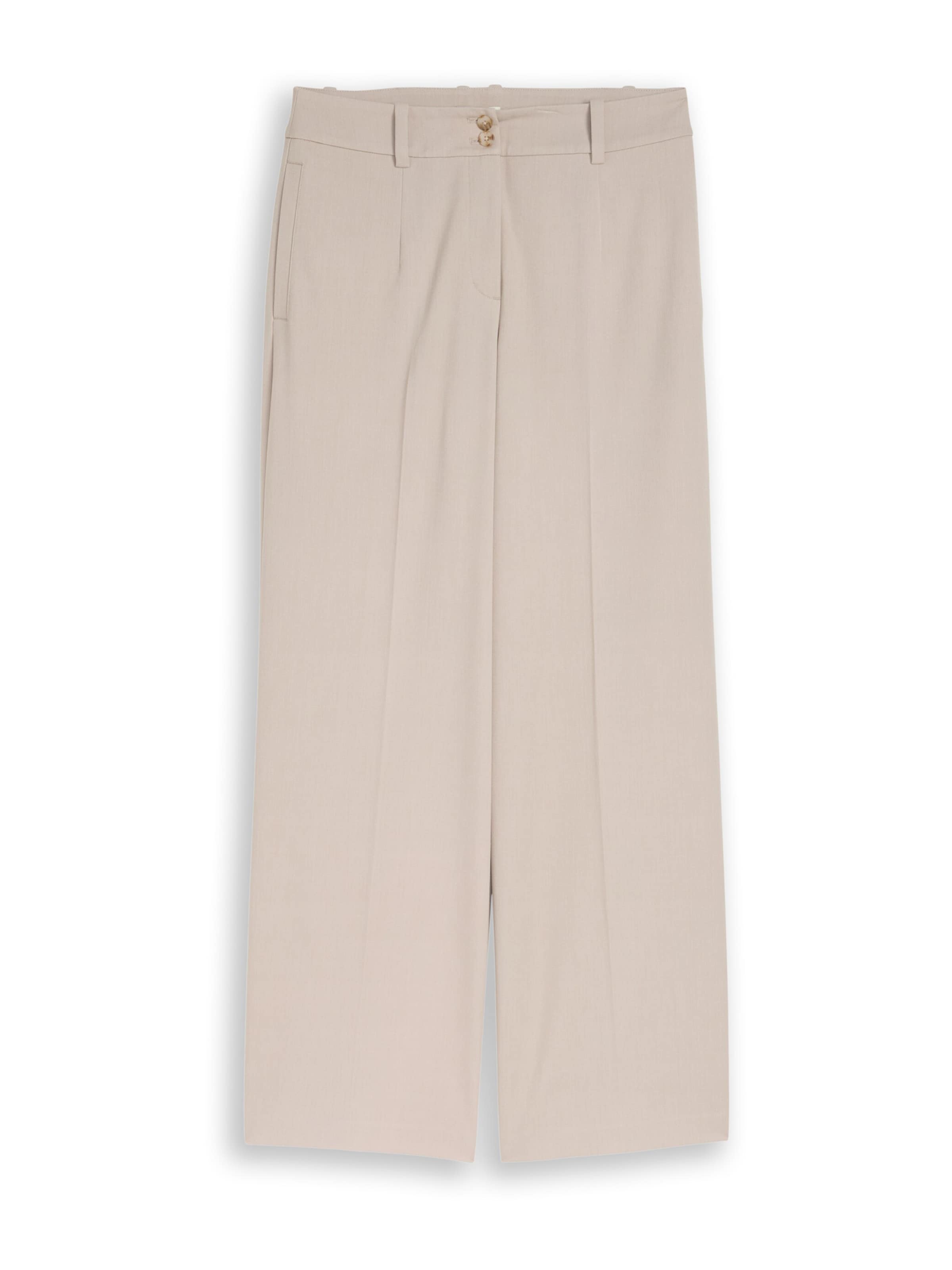 TOM TAILORWide Leg/ Široke nogavice Hlače na crtu 'Lea' - siva boja: prednji dio