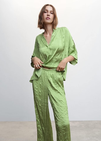 MANGO Loose fit Pants in Green