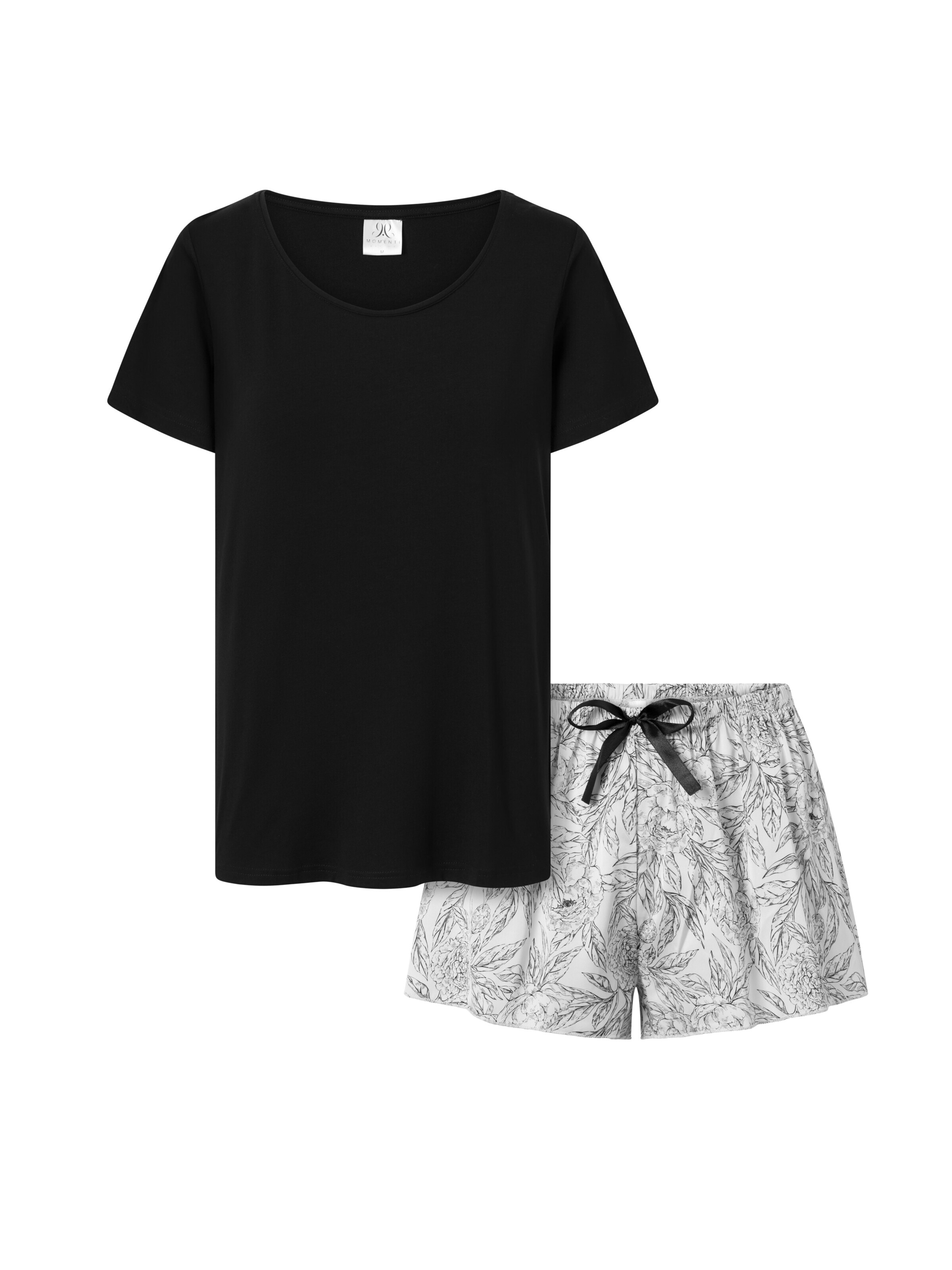 Momenti Per Me - Pijama 'Diune' en negro: frente