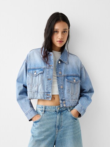 Bershka Between-season jacket in Blue: front