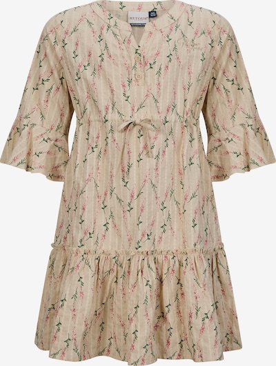 Retour Jeans Mekko 'Kristen' värissä hiekka / tummanvihreä / vaaleanpunainen, Tuotenäkymä