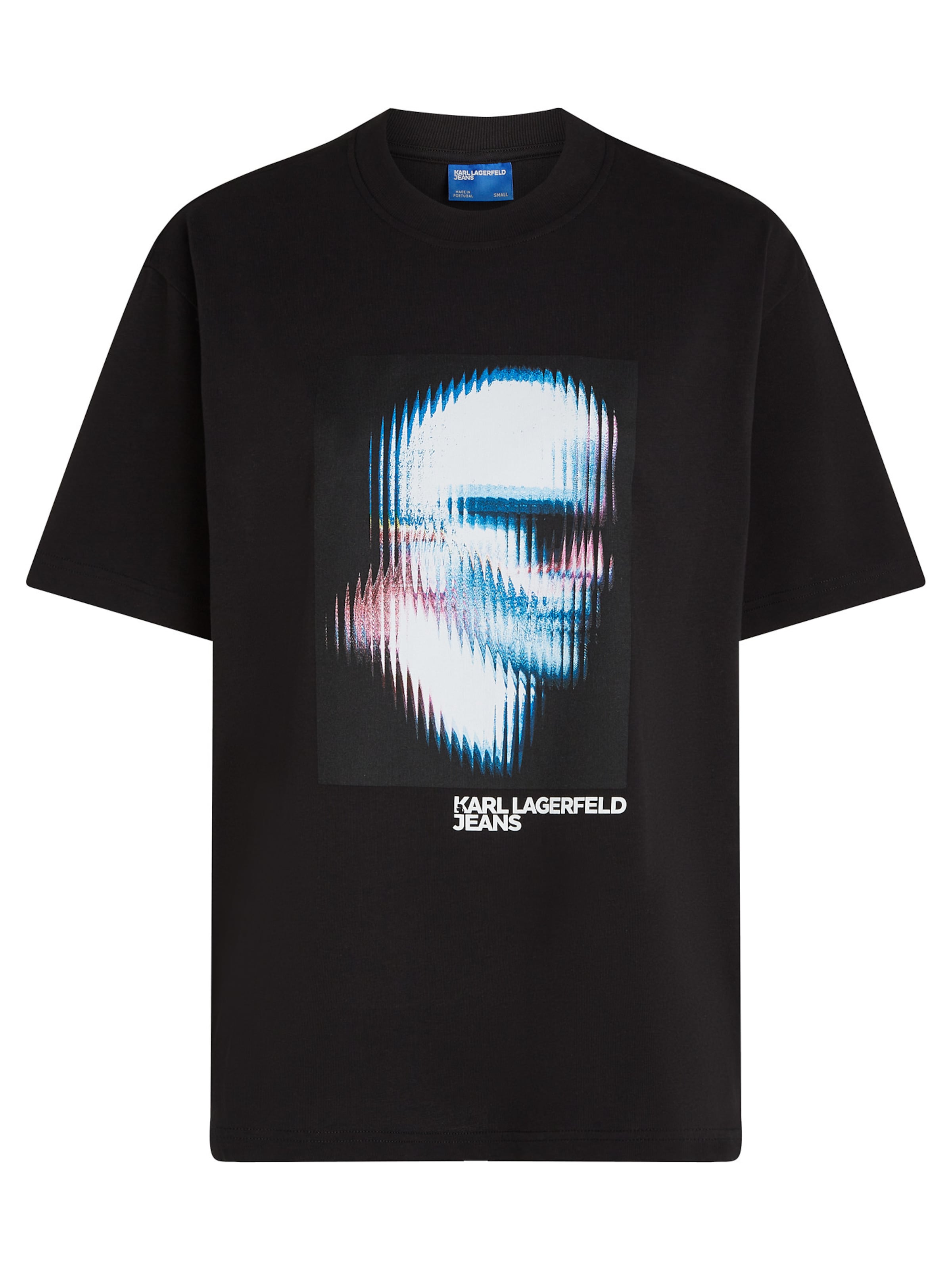 Marškinėliai 'DIGITIZED' iš KARL LAGERFELD JEANS, spalva – azuro spalva / šviesiai pilka / juoda, Prekių apžvalga