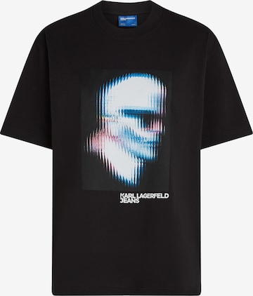 juoda KARL LAGERFELD JEANS Marškinėliai 'DIGITIZED': priekis