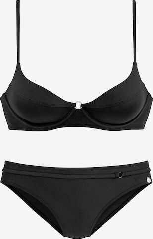 LASCANA - Clásico Bikini en negro: frente