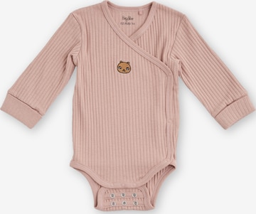 BergBiber Romper/bodysuit 'Wickel Body mit Stick (mitwachsend)' in Pink: front