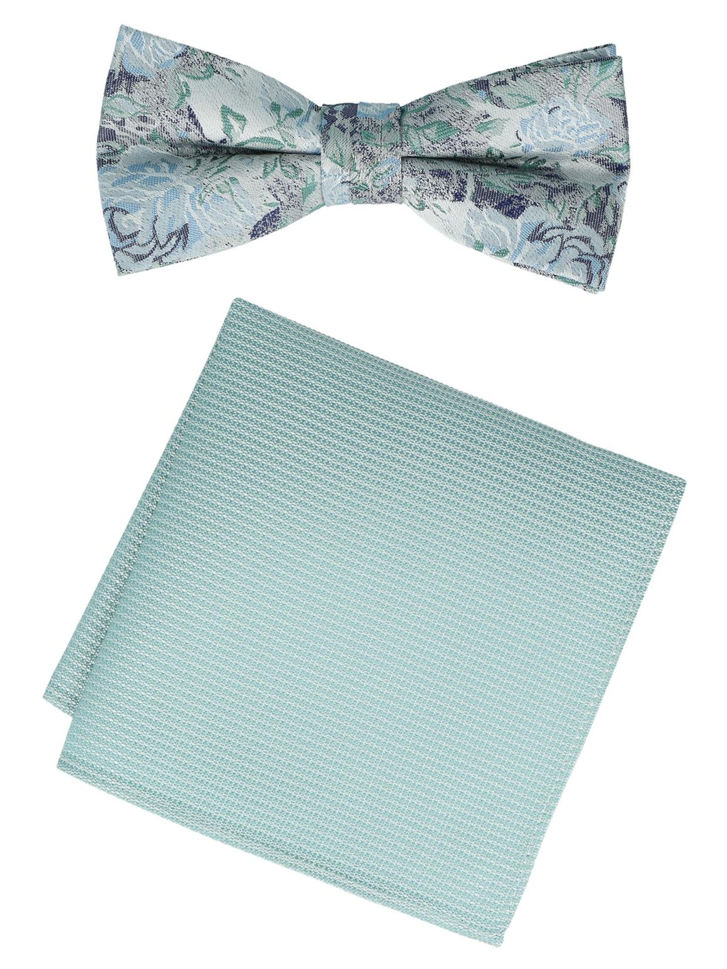 WILLEN Fliege 'Set Floral/ Uni'‌‌‌‌‌‌‌ in Grün: Vorderseite