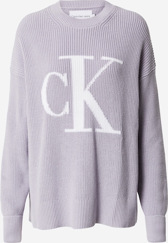 Calvin Klein Jeans Пуловер в лилав: отпред