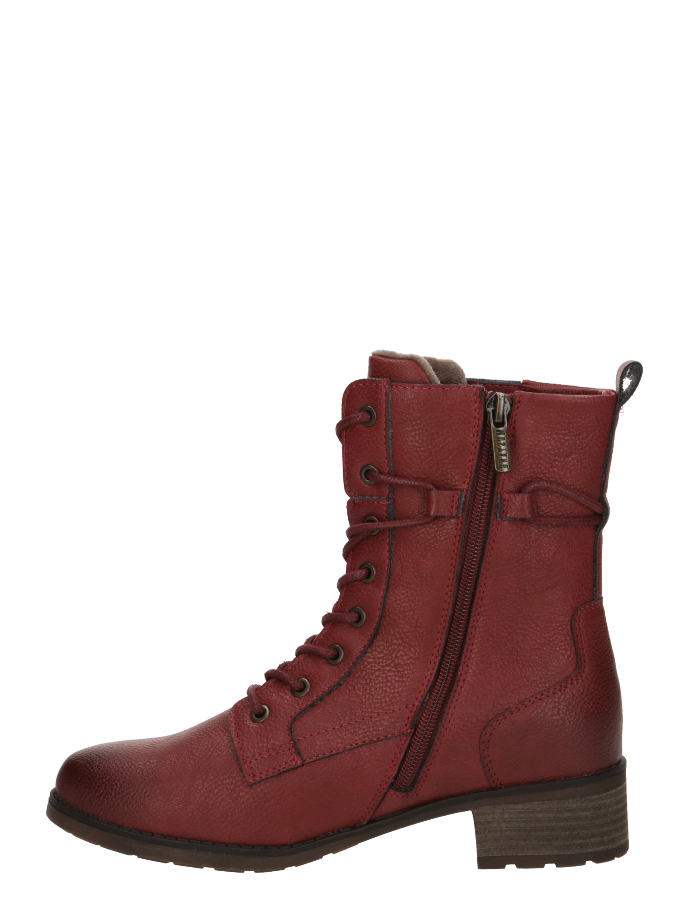 MUSTANG Gležnarji z vezalkami | rdeča barva