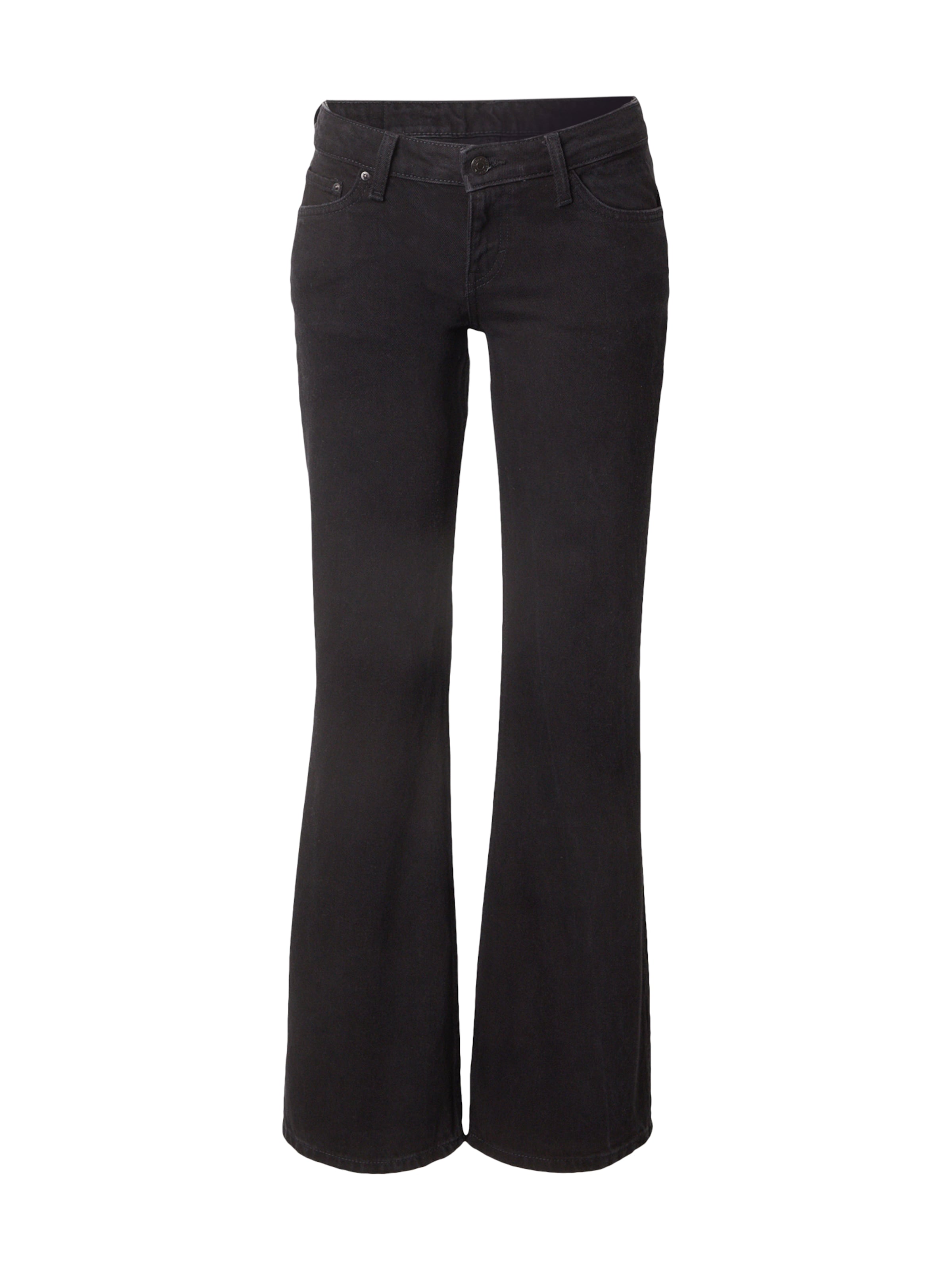 WEEKDAY Alt laienev Teksapüksid &#x27;Nova&#x27;, värv must: eest vaates