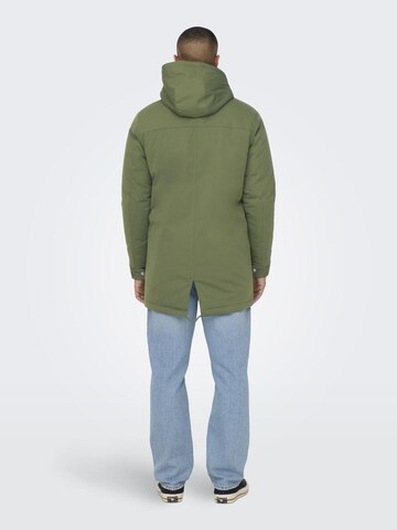 Parka d’hiver 'Alexander' Only & Sons en vert