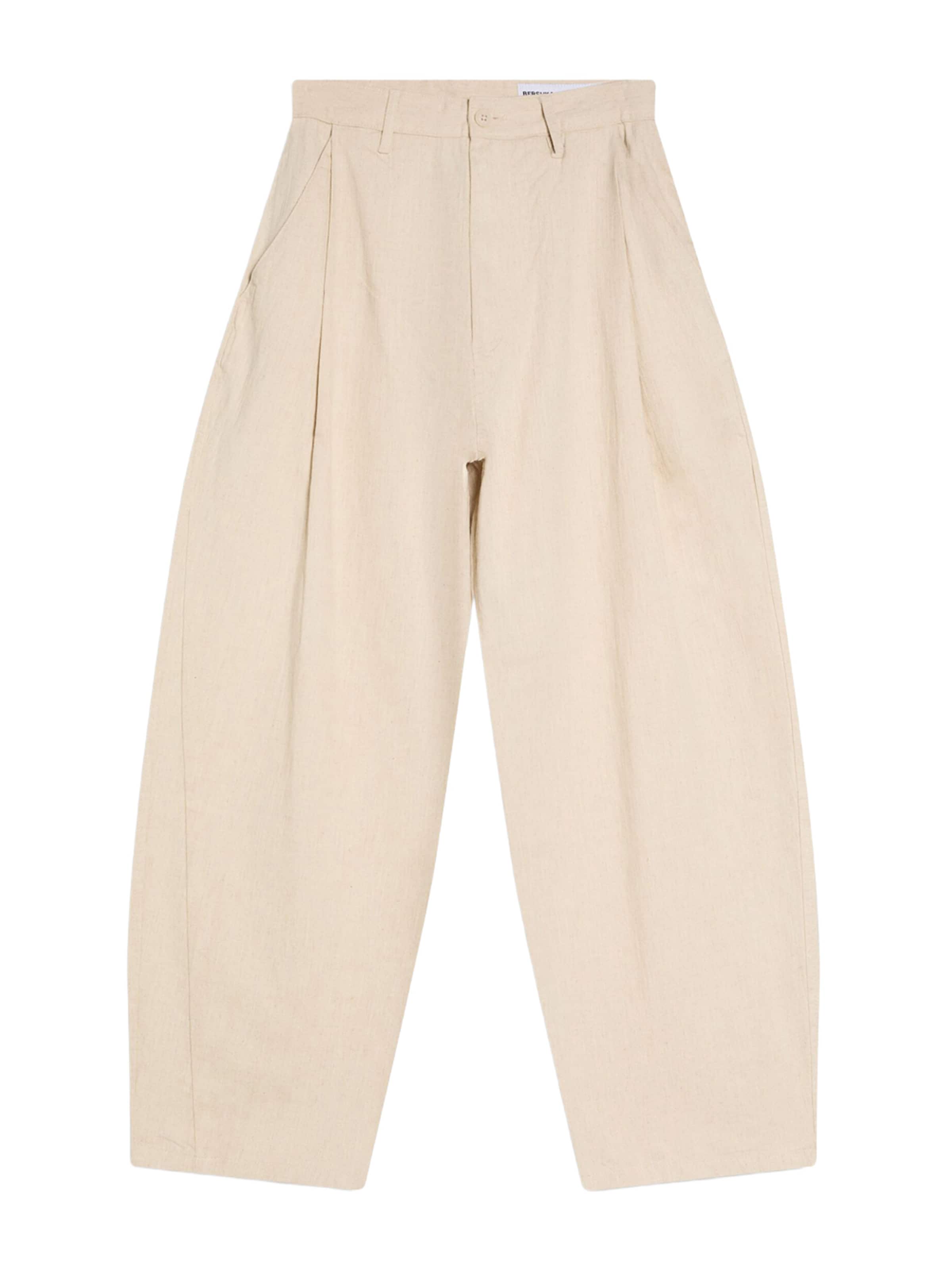Bershka Bandplooibroek in Beige: voorkant