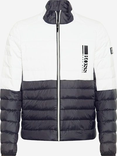 BOSS ATHLEISURE Kevad-sügisjope 'Basalt' must / valge, Tootevaade