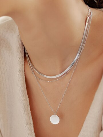 Hey Happiness Necklace 'Triplé' in Silver: front