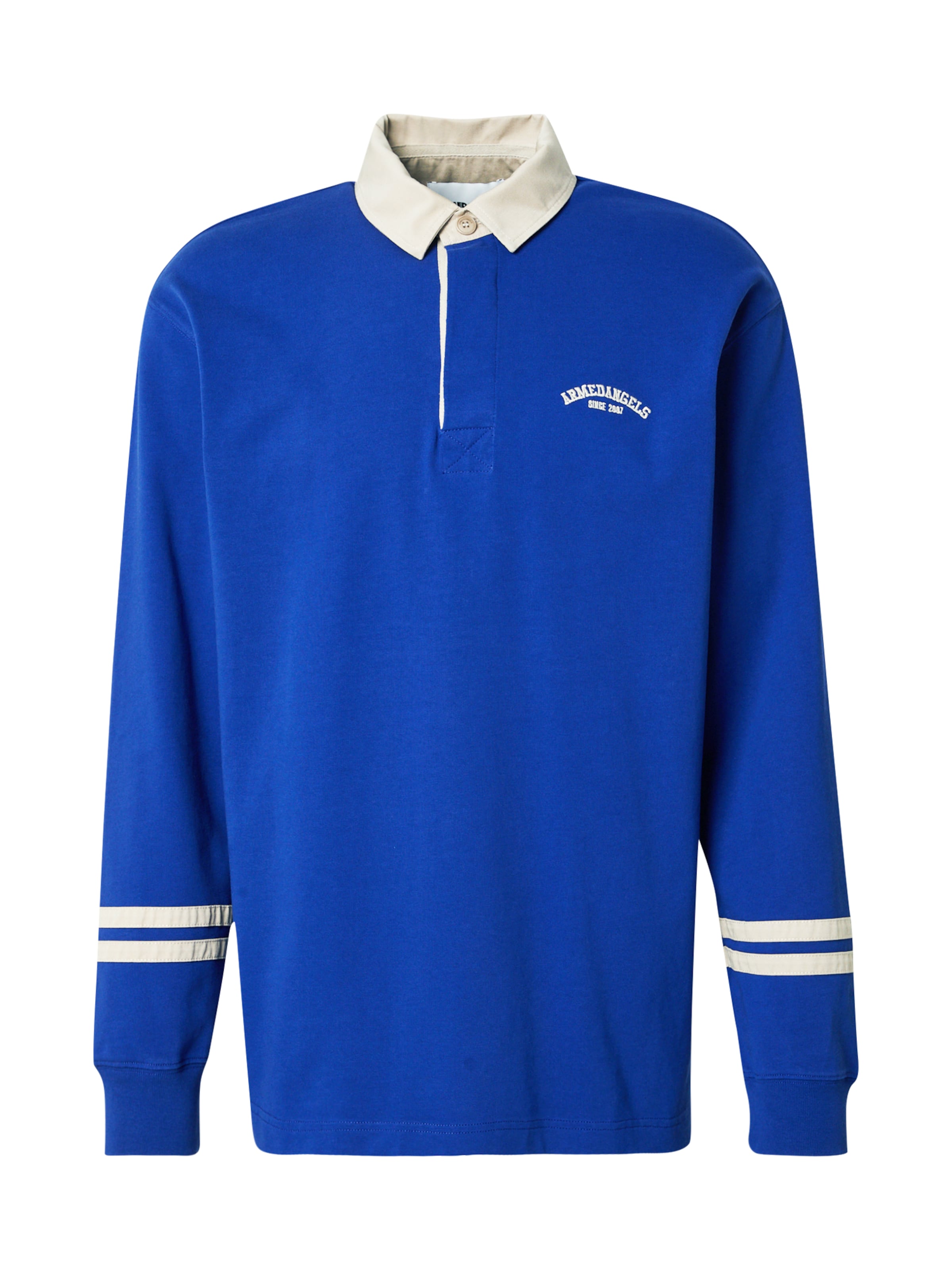 ARMEDANGELS T-Shirt &#x27;AADRU&#x27; en beige clair / bleu roi, Vue avec produit