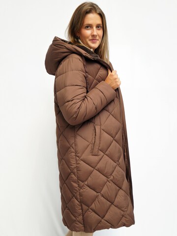 Funk since 1776 Winter Coat 'Steppmantel mit Kapuze' in Brown