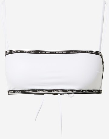 Calvin Klein Swimwear Горнище на бански в бяло: отпред