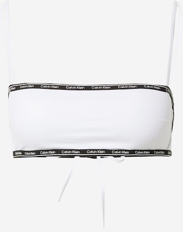 Calvin Klein Swimwear - Bandeau Top de bikini en blanco: frente