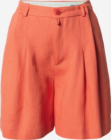 DRYKORN Wide leg Pleat-Front Pants 'Court' in Orange: front