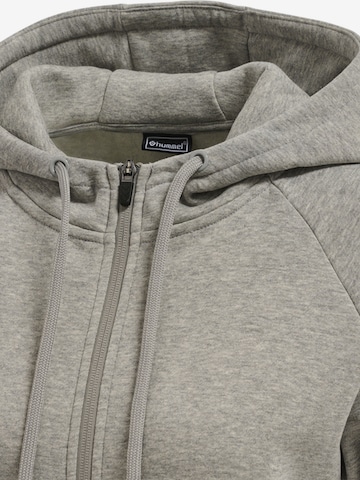 Hummel Zip-Up Hoodie 'Red' in Grey