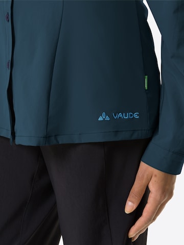VAUDE Athletic Button Up Shirt in Blue