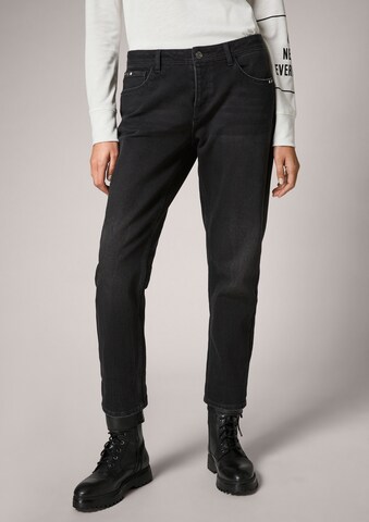 comma casual identity Slim fit Jeans in Black: front