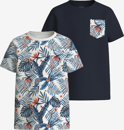 NAME IT Shirt 'VALMAS' in de kleur Navy / Petrol / Koraal / Wit, Productweergave