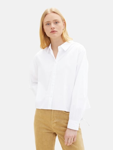 TOM TAILOR DENIM Blouse in White: front