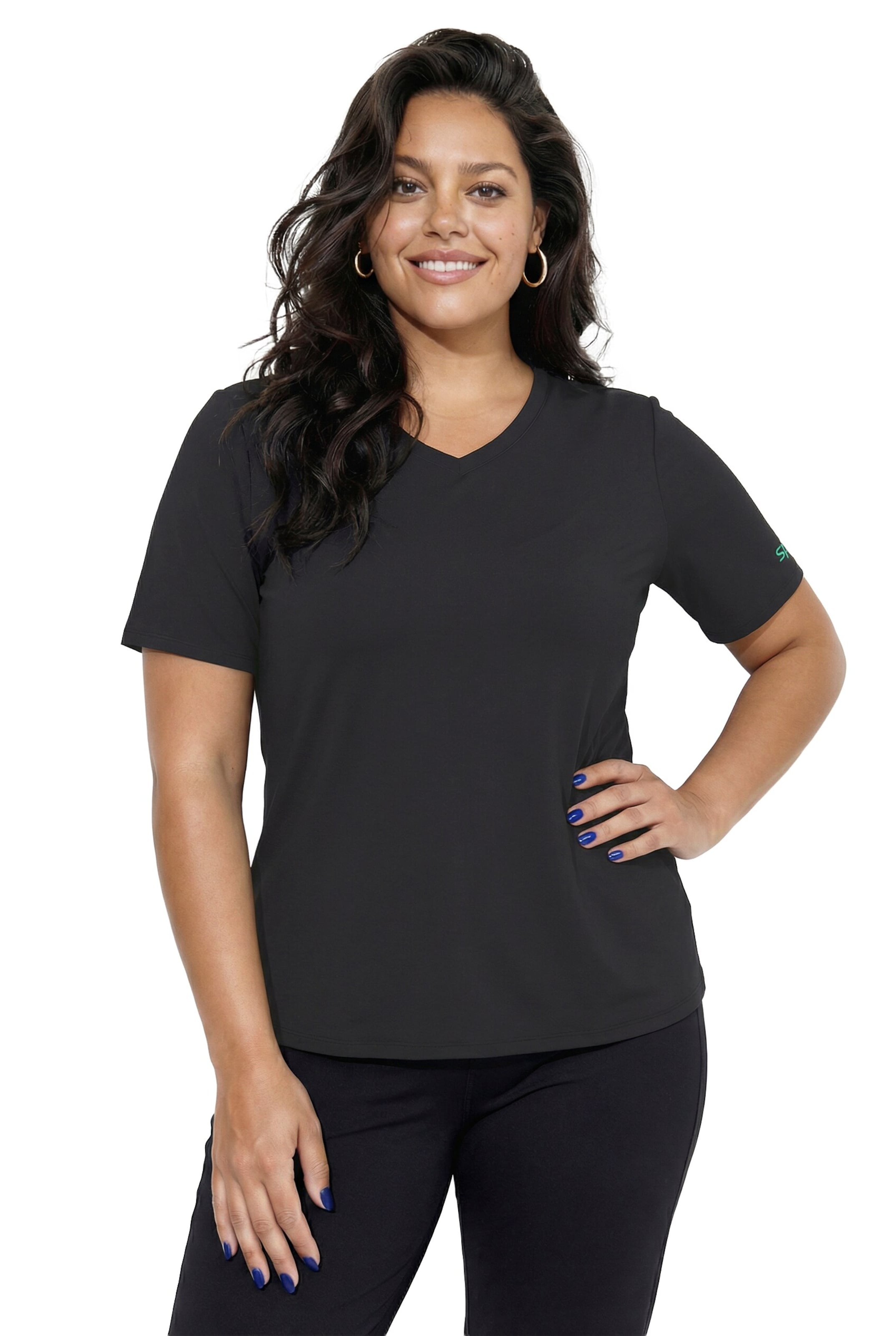 Ulla Popken Shirt in Zwart: voorkant