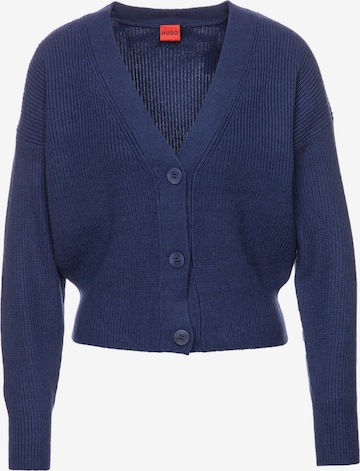 HUGO Red Knit Cardigan 'Shawanna' in Blue: front