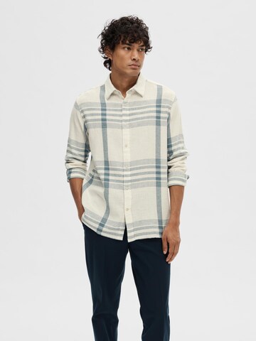 SELECTED HOMME - Regular Fit Camisa 'Callum' em bege: frente