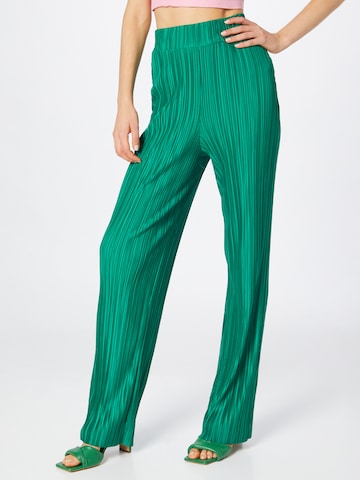 Loosefit Pantalon 'Plisse Trouser' Warehouse en vert : devant