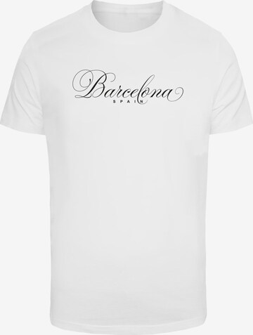 T-Shirt ' Spain Barcelona' Mister Tee en blanc : devant