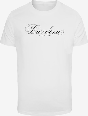 Mister Tee Shirt ' Spain Barcelona' in Wit: voorkant