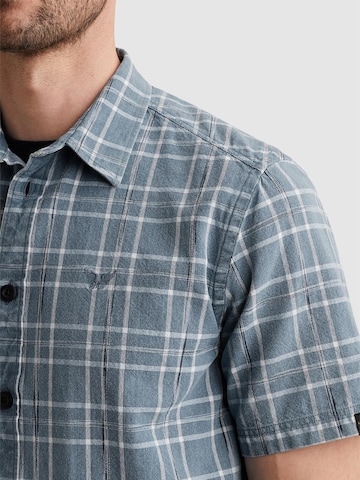 PME Legend Regular fit Skjorta 'Shirt with short sleeves and check pattern' i blå