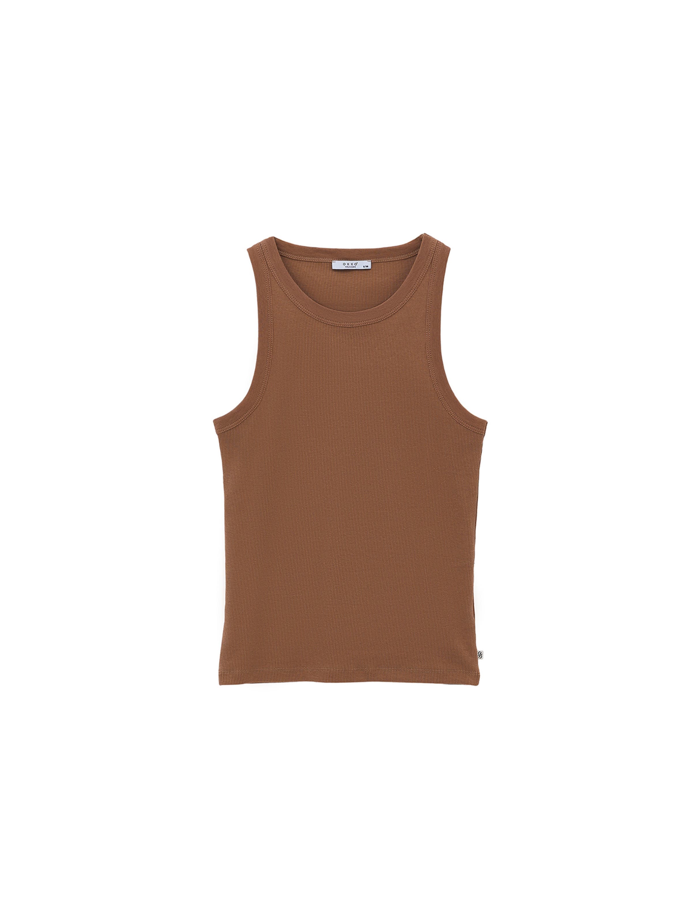 OXXO Top in Brown: front