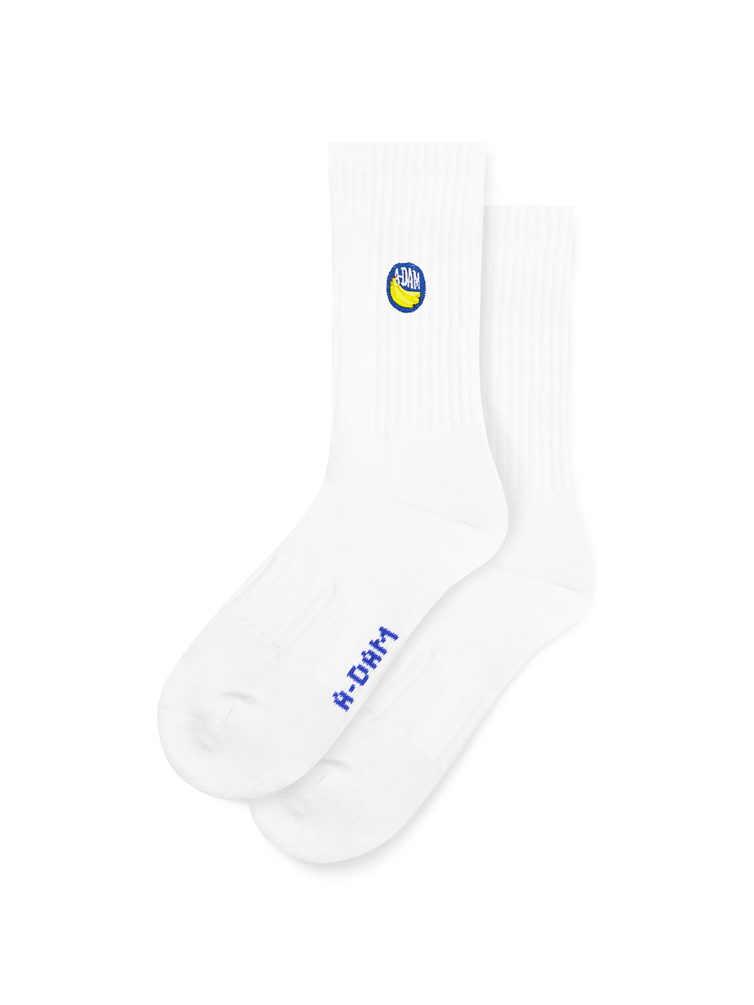 A-dam Socks 'Banana Sticker' in White: front