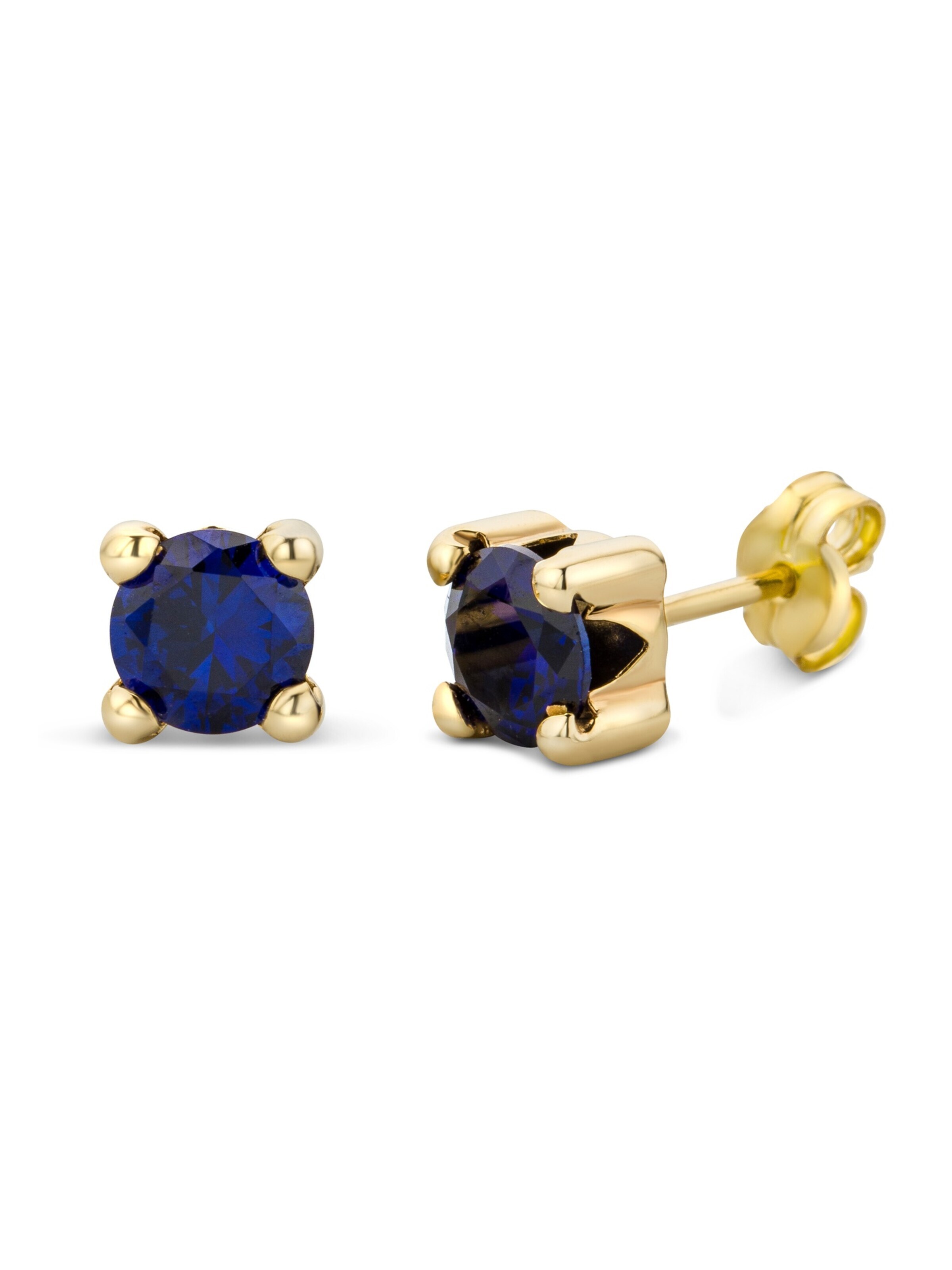 Boucles d'oreilles 'Ohrringe aus 375 Gelbgold mit Saphir' DIAMANT LETERNEL en or