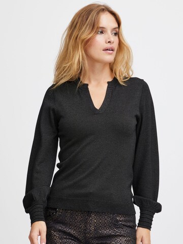 PULZ Jeans Pullover 'Sara' in Schwarz: Vorderseite
