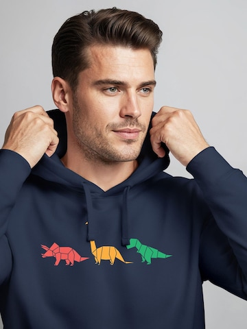 Neverless Sweatshirt 'Geometric Dino' in Blau