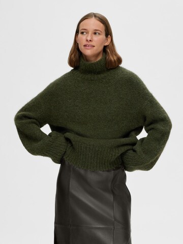 Pull-over SELECTED FEMME en vert : devant