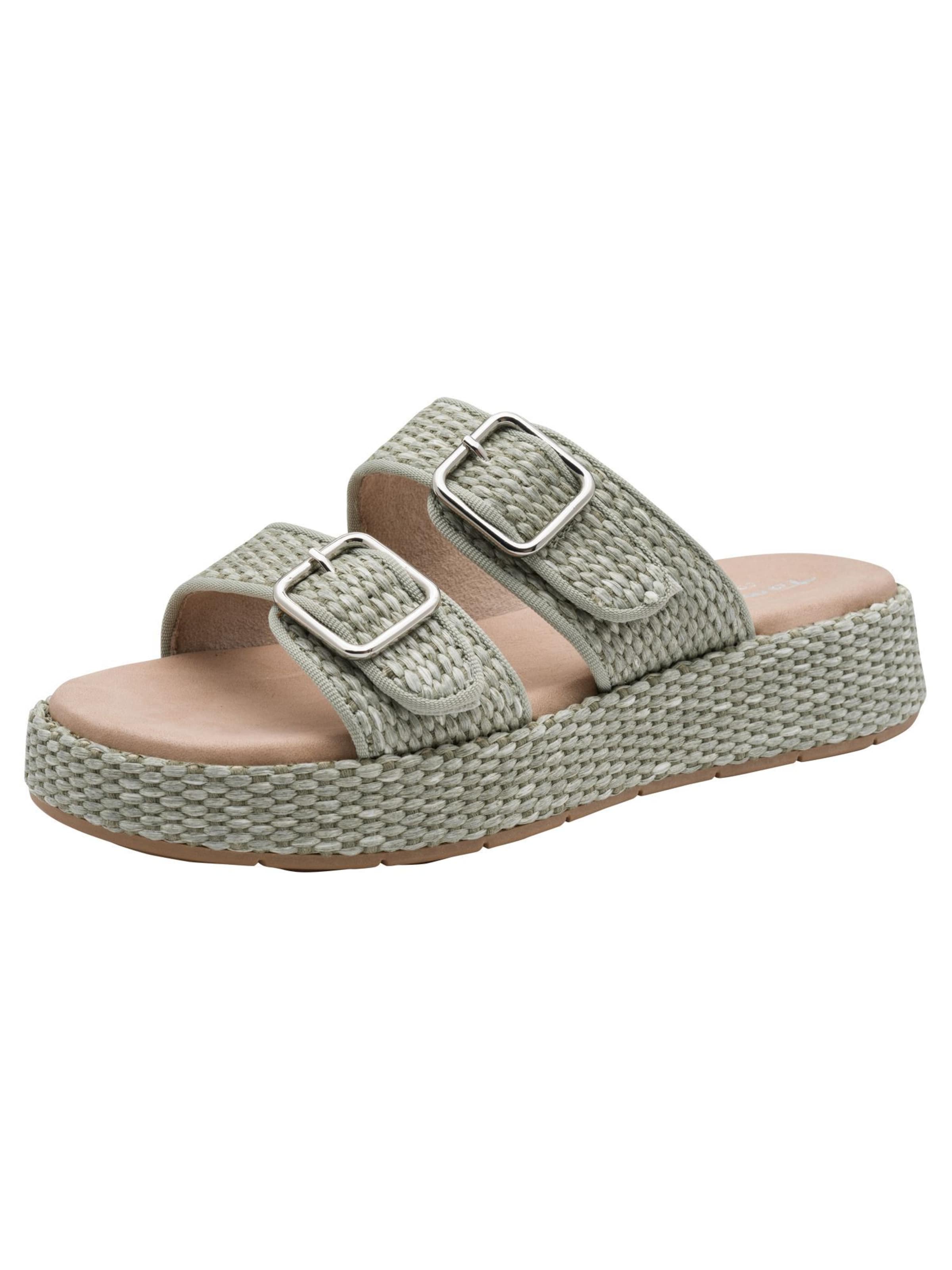 Tamaris Mule in Green: front