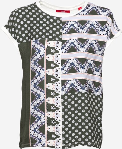 Tricou s.Oliver pe albastru / kaki / roz deschis / alb, Vizualizare produs