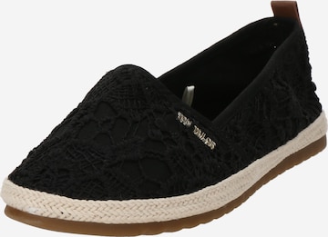 TOM TAILORSlip On cipele - crna boja: prednji dio