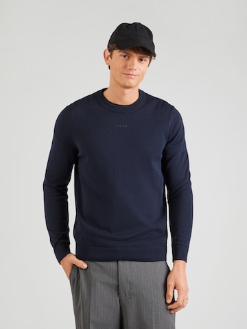 HUGO Πουλόβερ 'San Cassius-C2' σε μπλε: μπροστά