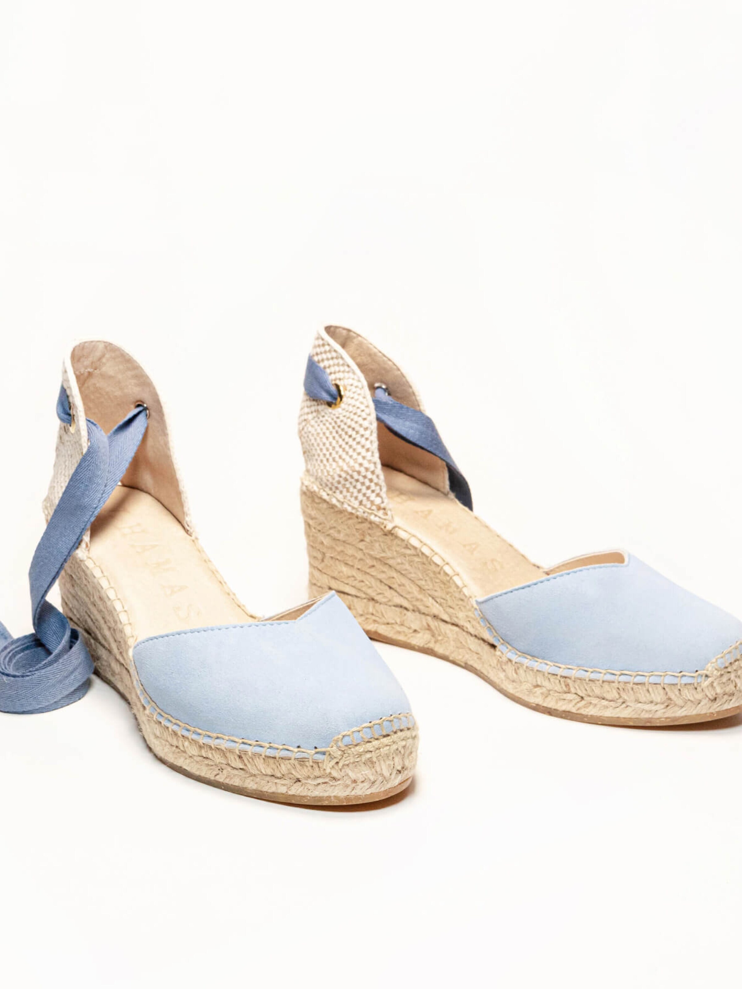 Sandalo 'Alpargata Cuña 7 cm' di Alhamas in blu