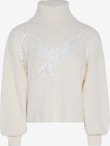 Pull-over faina en blanc : devant