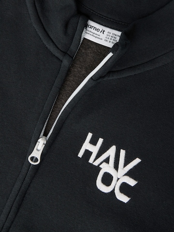 NAME IT Zip-Up Hoodie 'NKMLANCO' in Black