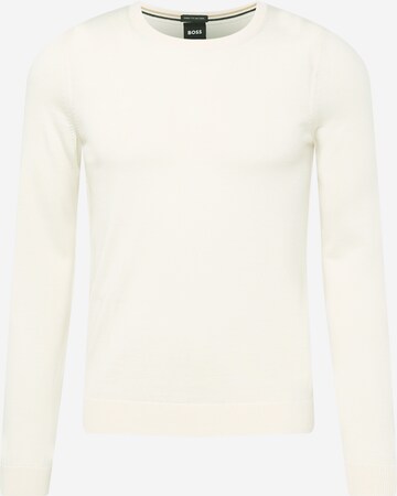 BOSS Sweater 'Leno' in White: front